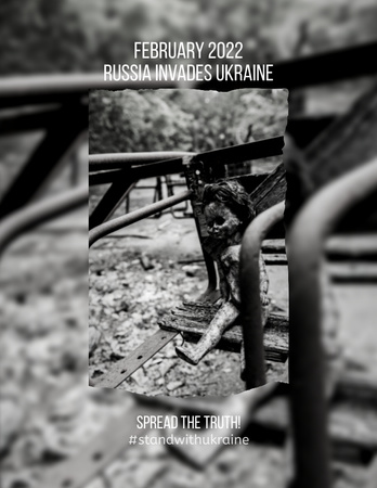 Povědomí o válce na Ukrajině a ruské invazi v zimě Flyer 8.5x11in Šablona návrhu