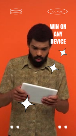 Homem afro-americano no anúncio da comunidade de jogos TikTok Video Modelo de Design