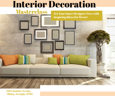 Home Interior Decor Masterclass Proposal Large Rectangle Design Template