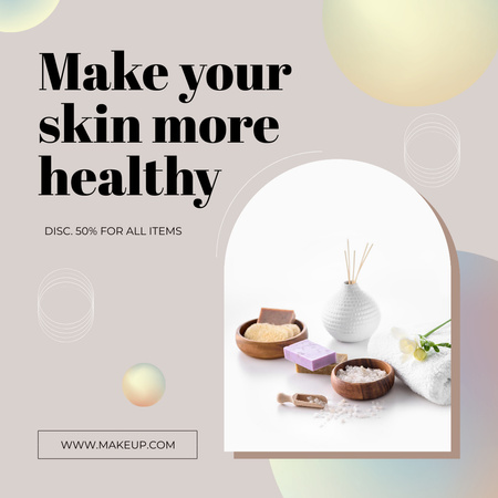 Offer Discount on All Items of Skin Care Cosmetics Instagram tervezősablon