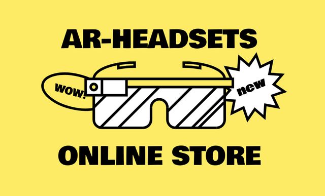 Online Shop Headset for Augmented Reality Business Card 91x55mm tervezősablon