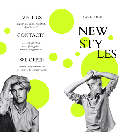 Designvorlage Neue stilvolle Herrenkollektion für Brochure Din Large Bi-fold