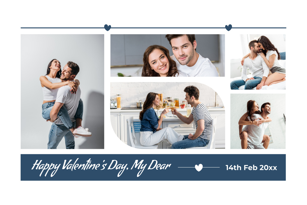 Festive Vibe Of Valentine's Day Celebration Together Mood Board Tasarım Şablonu