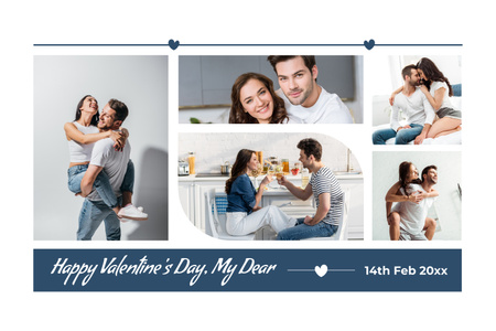 Vibração festiva da celebração do Dia dos Namorados juntos Mood Board Modelo de Design