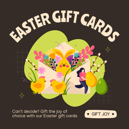 Modèle de visuel Offre spéciale de Pâques avec illustration lumineuse - Instagram
