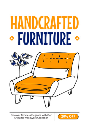 Ontwerpsjabloon van Pinterest van Comfortabele handgemaakte stoel tegen een gereduceerde prijs