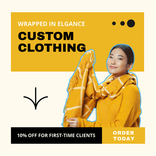 Template di design Discount on Elegant Custom Clothing for Women Animated Post