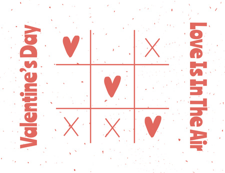 Sevgililer Günün Kutlu Olsun Tatil Tebrikleri Kalpler ve Oyunla Thank You Card 5.5x4in Horizontal Tasarım Şablonu