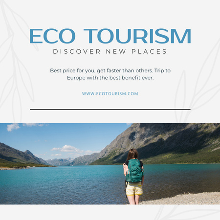 Inspirace na ekologické cestování s krásným jezerem Instagram Šablona návrhu