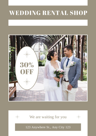 Discount at Wedding Rental Shop Poster Šablona návrhu