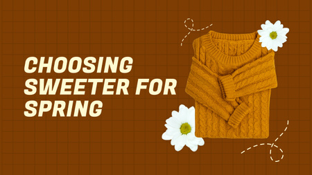 Designvorlage Bieten Sie ausgewählte Pullover für den Frühling an für Youtube Thumbnail