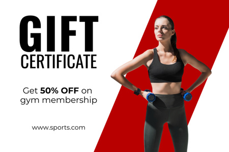 Fitness Club Discount Offer Gift Certificate Πρότυπο σχεδίασης
