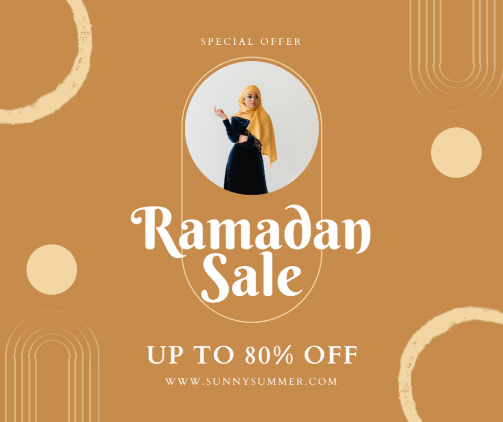 Ontwerpsjabloon van Facebook van  Modern Clothing Sale for Ramadan