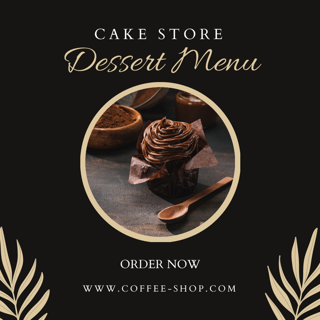 Dessert Menu from Cake Store Instagram – шаблон для дизайну