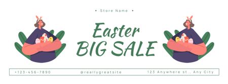 Illustration of Big Easter Sale Facebook cover Design Template