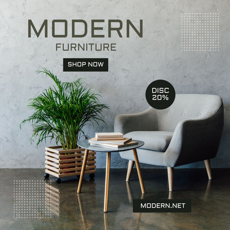 Modèle de visuel Remise sur les meubles modernes - Instagram