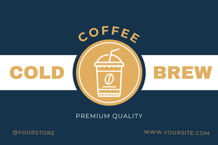 Cold Brew Coffee Drink Label tervezősablon