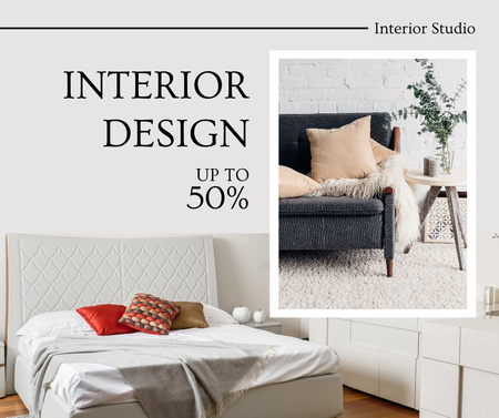 Ontwerpsjabloon van Facebook van New Home Interior Design