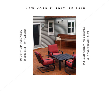 Plantilla de diseño de anuncio de la feria de muebles de nueva york Large Rectangle 