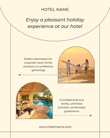 Excellent Family Vacation Offer With Hotel Booking Poster 16x20in – шаблон для дизайну