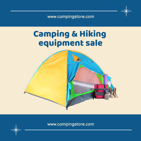 Camping and Hiking Equipment Sale Announcement Instagram tervezősablon