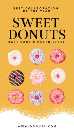 Sweet Donuts Offer Instagram Video Story tervezősablon