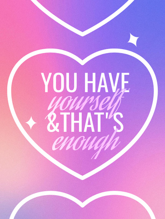 Inspirational Phrase with Heart on Pink Gradient Poster US tervezősablon