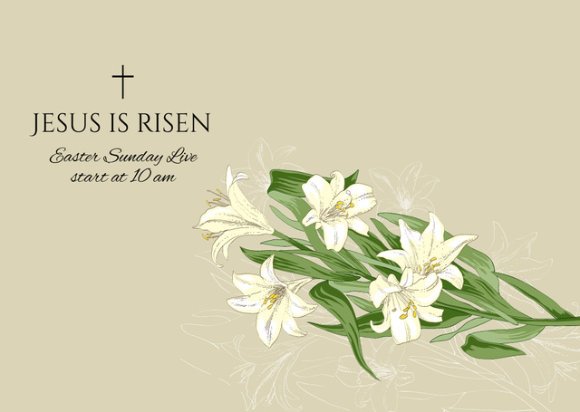 Easter Sunday Event Announcement Flyer A6 Horizontal Design Template