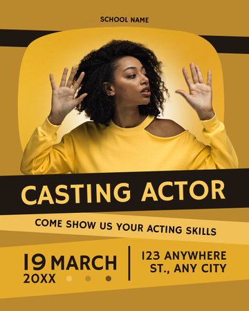 Black Actress Shows Off Her Skills at Casting Instagram Post Vertical Design Template