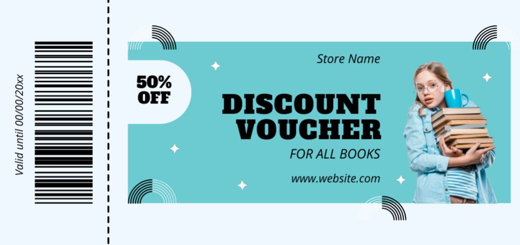 All Books Sale Discount Voucher Coupon Din Large Πρότυπο σχεδίασης