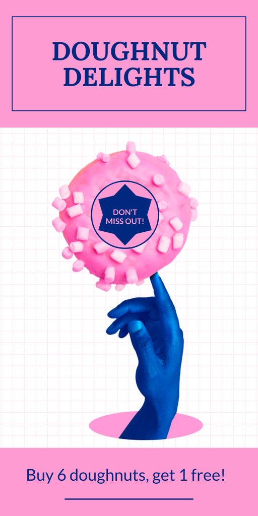 Plantilla de diseño de Promotional Offer on Sweet Donuts with Pink Glaze Graphic 