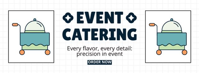Offer to Order Catering Services for Events with Flavor Food Facebook cover Design Template