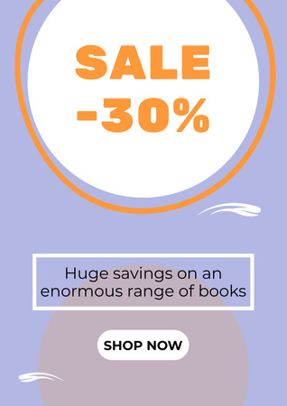 Book Sale Announcement with Huge Savings Poster A3 – шаблон для дизайну