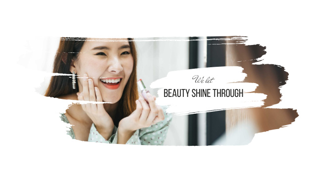 Beauty inspiration with Woman applying Makeup Youtubeデザインテンプレート