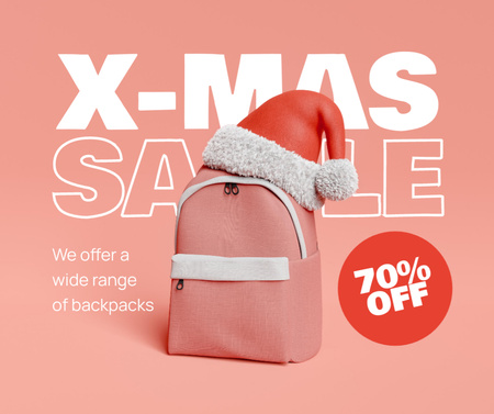 Ontwerpsjabloon van Facebook van Christmas Sale of Backpacks