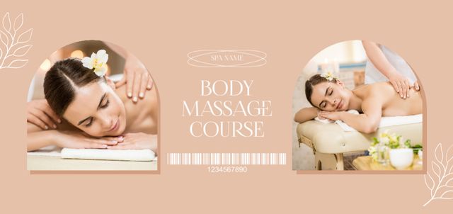 Template di design Body Massage Courses Offer with Collage Coupon Din Large