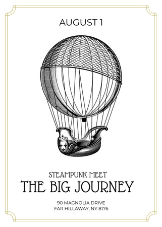 Steampunk event with Air Balloon Flayer Design Template