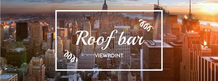 Ontwerpsjabloon van Facebook cover van Roof Bar Special Offer with Skyscrapers