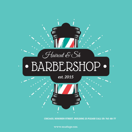 Barbershop Ad with Striped Lamp Instagram AD tervezősablon