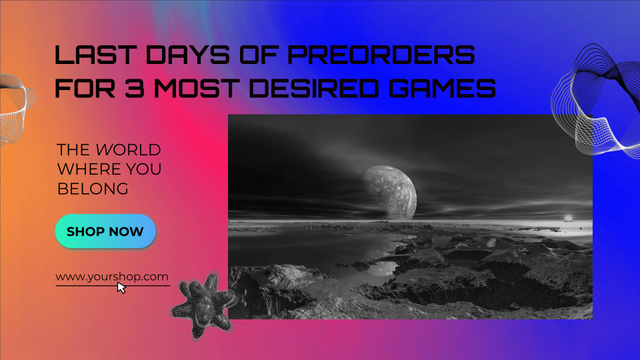 Preoders For Games With Planet Landscape Full HD video Modelo de Design