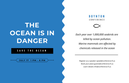 Ontwerpsjabloon van Flyer 5.5x8.5in Horizontal van Wetenschappelijke conferentie over het redden van levens onder water