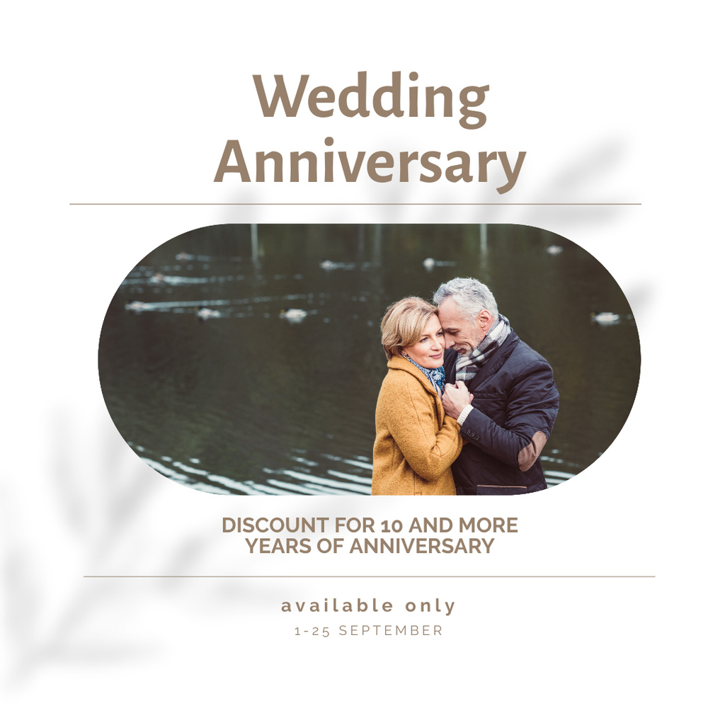 Ontwerpsjabloon van Instagram van Wedding Anniversary Celebration Organizing With Discount