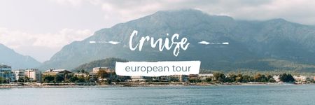 River Cruise promotion with scenic view Twitter Šablona návrhu