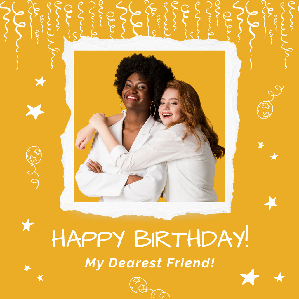 Template di design Greetings to Friend on Yellow Instagram