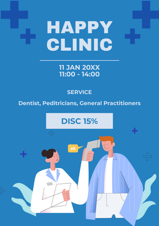 Modèle de visuel Illustration of Doctor and Patient - Poster