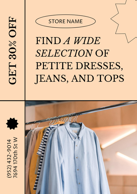 Offer of Various Petite Clothes Poster – шаблон для дизайну