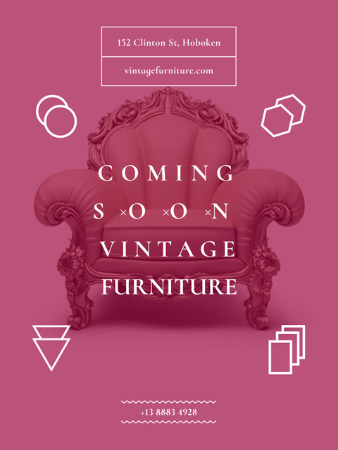 Antique Furniture Ad Luxury Armchair Poster US Šablona návrhu