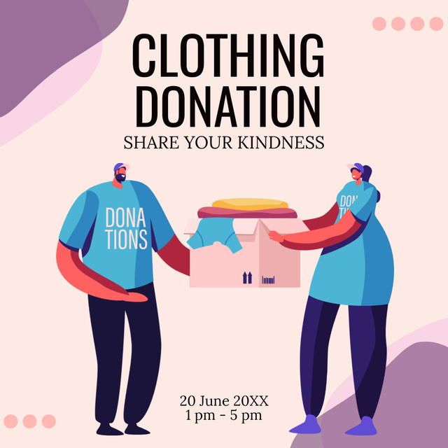Template di design Charity Event with Clothes in Box Instagram