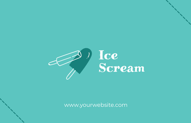 Ice-Cream Discount Offer Green Business Card 85x55mm – шаблон для дизайна