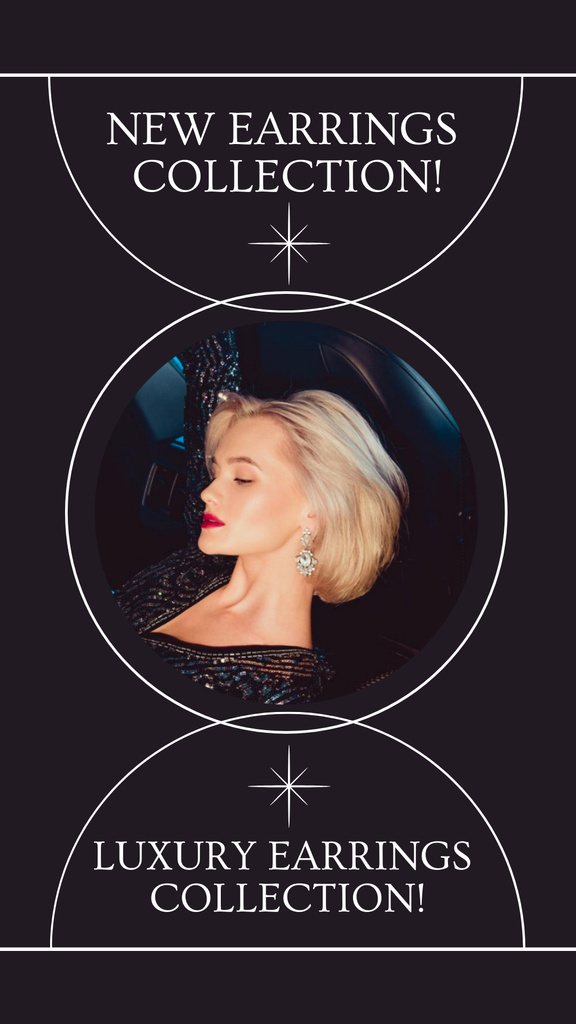 Szablon projektu New Earrings Collection With Diamonds Promotion Instagram Story